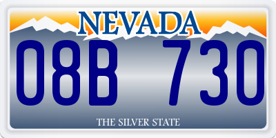 NV license plate 08B730