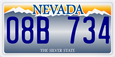 NV license plate 08B734