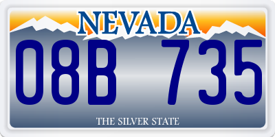 NV license plate 08B735