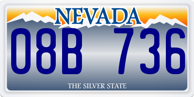 NV license plate 08B736