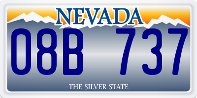 NV license plate 08B737