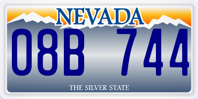 NV license plate 08B744