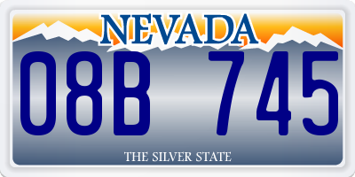 NV license plate 08B745