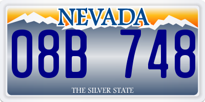 NV license plate 08B748