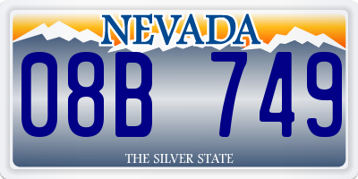 NV license plate 08B749