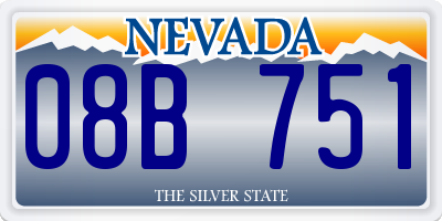 NV license plate 08B751