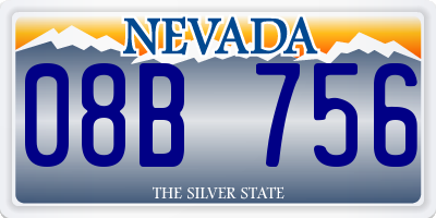 NV license plate 08B756