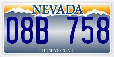 NV license plate 08B758