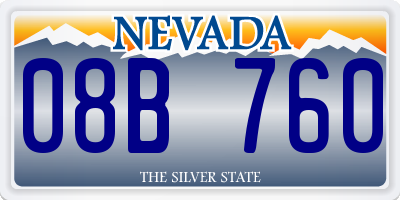 NV license plate 08B760