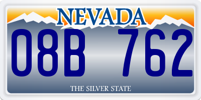 NV license plate 08B762