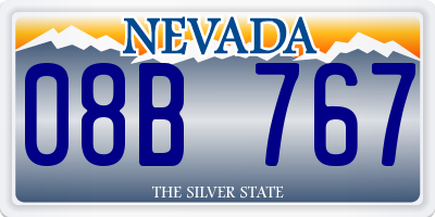 NV license plate 08B767