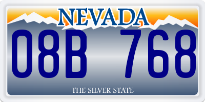 NV license plate 08B768