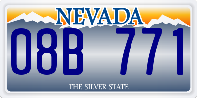 NV license plate 08B771