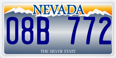 NV license plate 08B772
