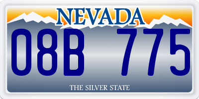 NV license plate 08B775