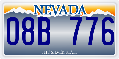 NV license plate 08B776