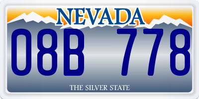 NV license plate 08B778