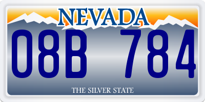 NV license plate 08B784