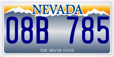 NV license plate 08B785