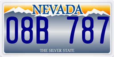 NV license plate 08B787