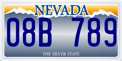 NV license plate 08B789