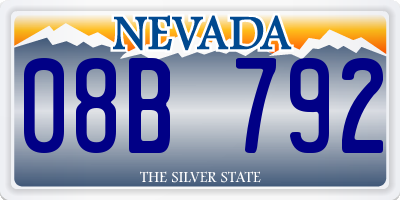 NV license plate 08B792