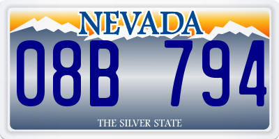 NV license plate 08B794