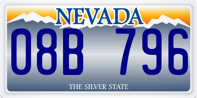 NV license plate 08B796