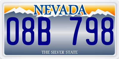 NV license plate 08B798