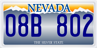 NV license plate 08B802