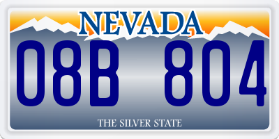 NV license plate 08B804