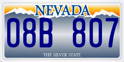 NV license plate 08B807