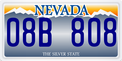 NV license plate 08B808