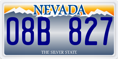 NV license plate 08B827