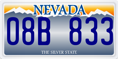 NV license plate 08B833