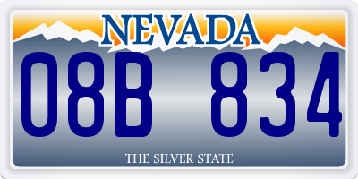 NV license plate 08B834