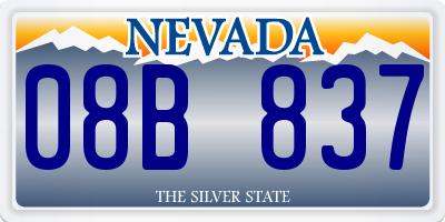 NV license plate 08B837