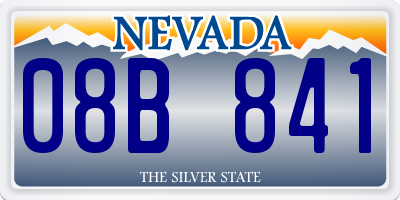 NV license plate 08B841