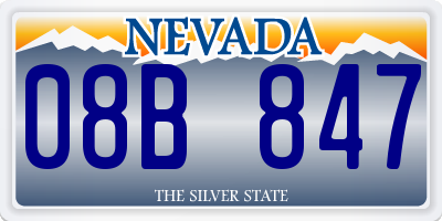 NV license plate 08B847