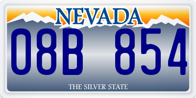 NV license plate 08B854