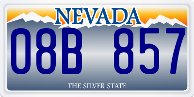NV license plate 08B857