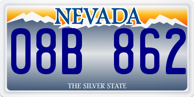 NV license plate 08B862