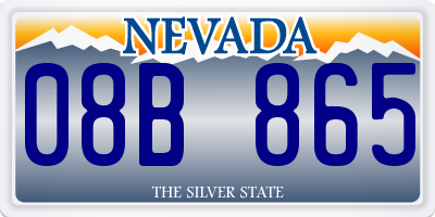 NV license plate 08B865
