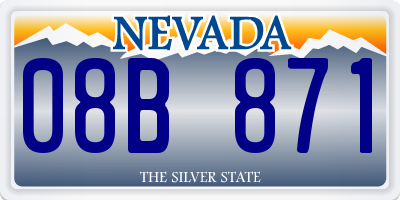 NV license plate 08B871