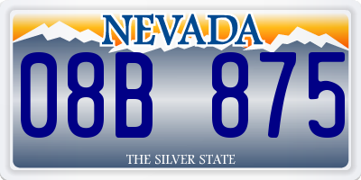 NV license plate 08B875