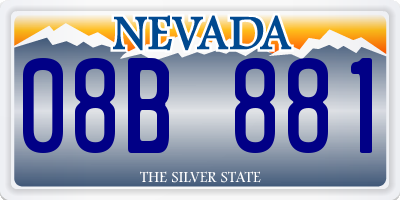 NV license plate 08B881