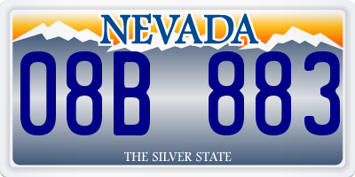 NV license plate 08B883
