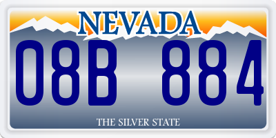 NV license plate 08B884
