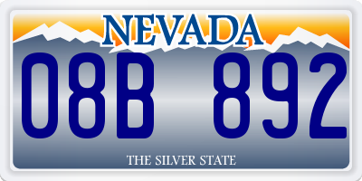 NV license plate 08B892