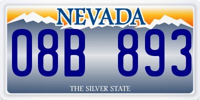 NV license plate 08B893